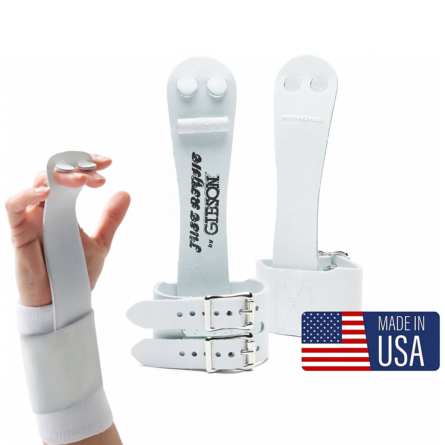 Gibson Just Right Uneven Bar Grips — Narrow-Fit Leather Grips for Youth Gymnasts (Ages ~7‑12) Double/Single Buckle or Hook & Loop Options