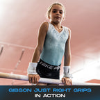 Gibson Just Right Uneven Bar Grips — Narrow-Fit Leather Grips for Youth Gymnasts (Ages ~7‑12) Double/Single Buckle or Hook & Loop Options