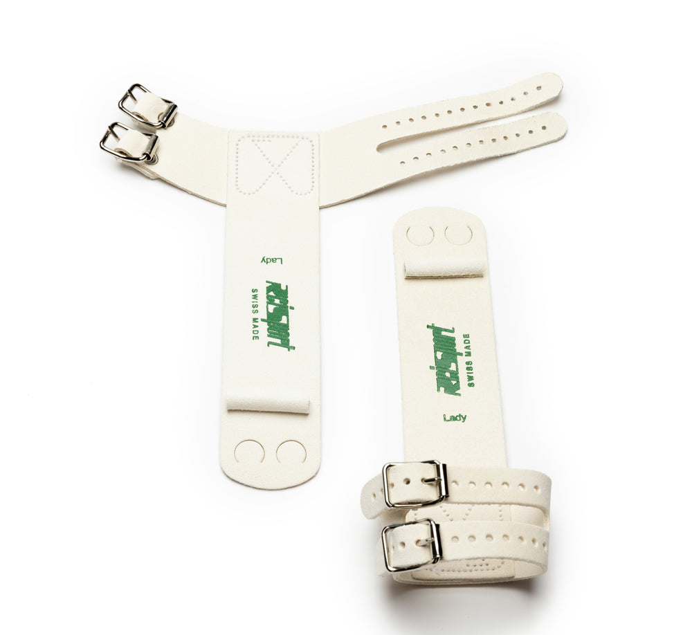 
                  
                    Load image into Gallery viewer, Reisport® Women&amp;#39;s Uneven Bar Grips - Double Buckle open and closed
                  
                